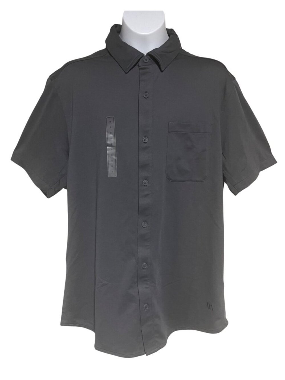 VRST Men Limitless Performance Short Sleeve Button Up Shirt Size S Charcoal Gray